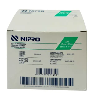Aguja Hipodermica 21Gx32 Verde C/100 Npr
