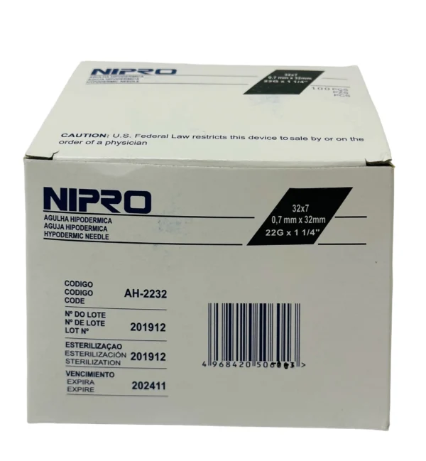 Aguja Hipodermica 22Gx32 Negro C/100 Npr
