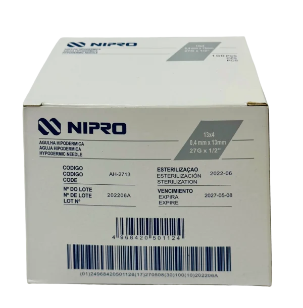 Aguja Hipodermica 27Gx13 Gris C/100 Npr