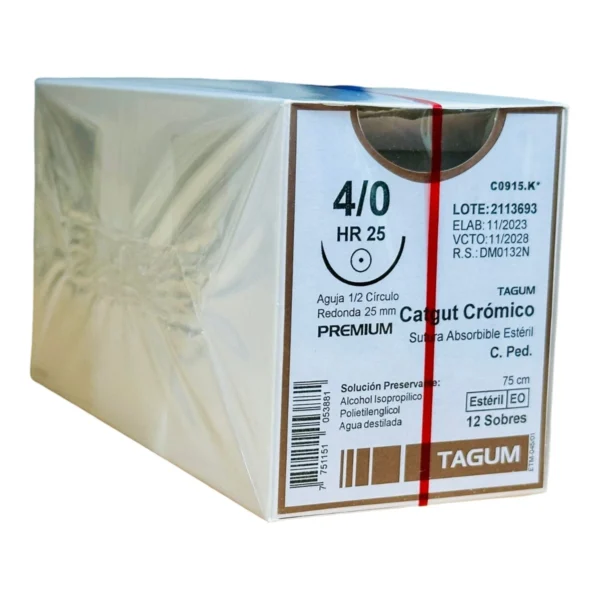 Catgut C 4-0 25-26Mm 1/2Cir.Ah 75Cm Tg - Imagen 2