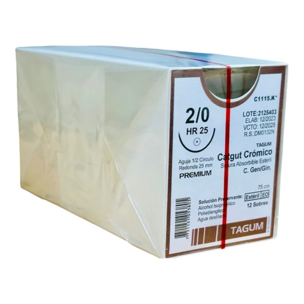 Catgut Crom 2-0 25Mm 1/2 Ah 75Cm Cj Tg