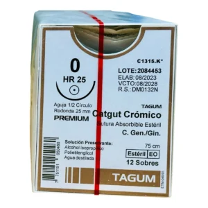 Catgut Crom 0 25Mm 1/2 Ah 75Cm Cj Tg