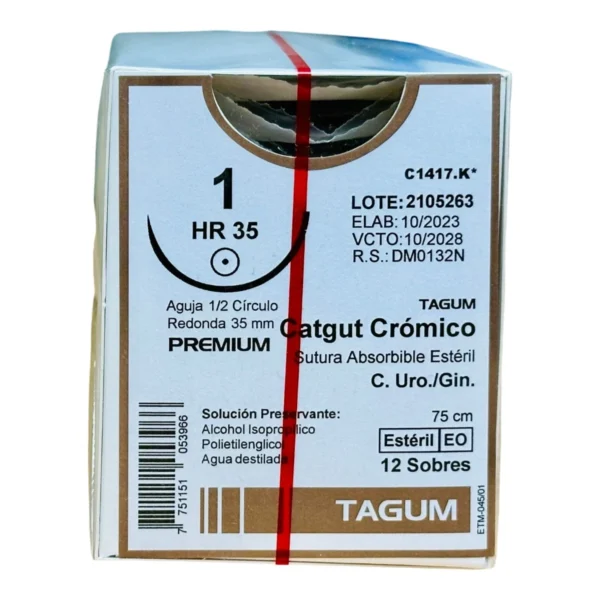 Catgut Crom 1 35Mm 1/2 Ah 75Cm Cj Tg - Imagen 2