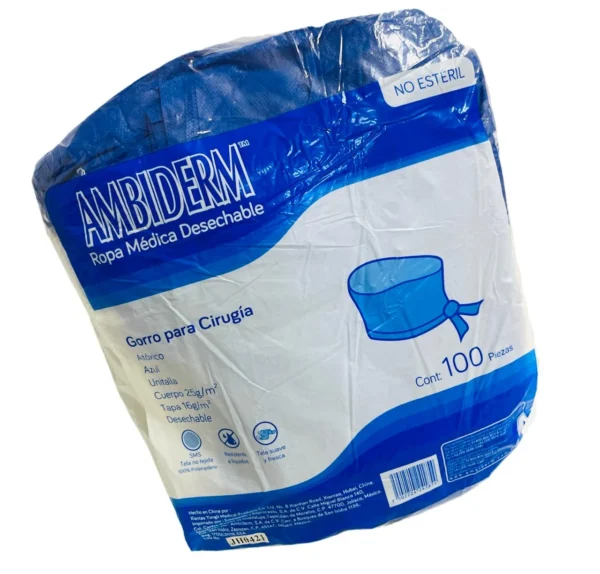 Gorro Plisado Azul 10Gr C/100 Amb
