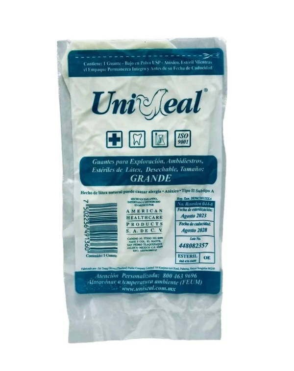 Guante Exploración Estéril Gde Uniseal - Imagen 3