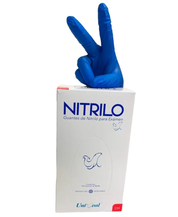 Guante Nitrilo Tex.Azul Cob. Chi Uniseal