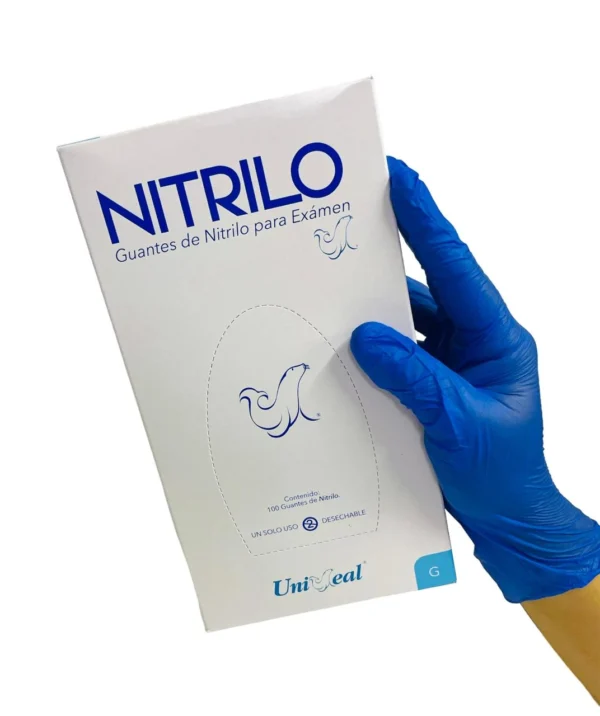 Guante Nitrilo Tex. Azul Cob Gde Uniseal