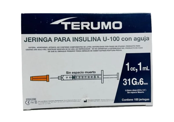 Jeringa 1Ml Insulina 31X0.6 C/100 Terumo - Imagen 3