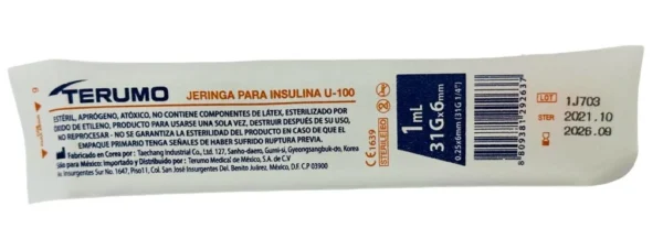 Jeringa 1Ml Insulina 31X0.6 C/100 Terumo - Imagen 4
