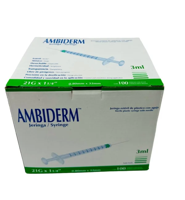 Jeringa 3Ml 21X32 Verde C/100 Ambiderm