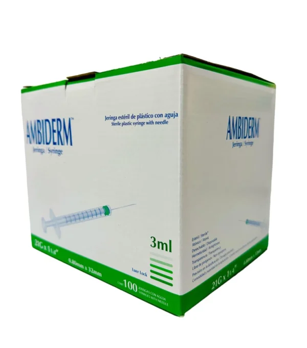 Jeringa 3Ml 21X32 Verde C/100 Ambiderm - Imagen 3