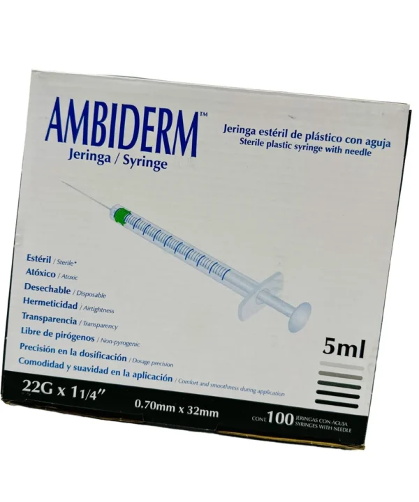 Jeringa 5Ml 22X32 Negra C/100 Ambiderm