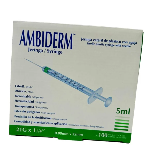 Jeringa 5Ml 21X32 Verde C/100 Ambiderm - Imagen 3