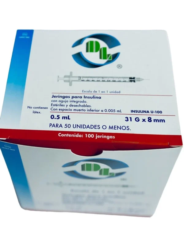Jeringa 0.5Ml Insulina 31X08 C/100 Dl - Imagen 2