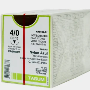Sutura nylon 4-0 aguja 13 mm 3/8 cortante | Caja c/12 Genérico