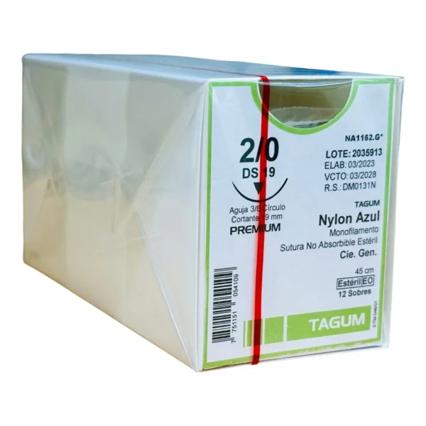 Sutura nylon 2-0 aguja 25 mm 3/8 cortante | Caja c/12 Tagum - Imagen 9
