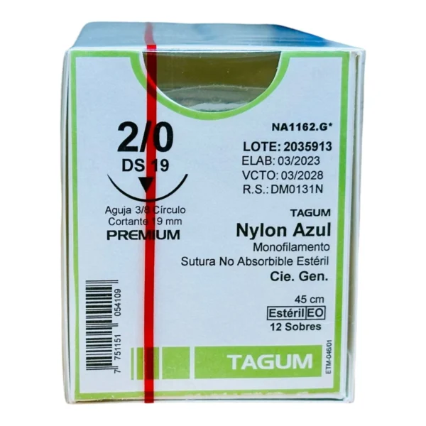 Sutura nylon 2-0 aguja 25 mm 3/8 cortante | Caja c/12 Tagum - Imagen 10