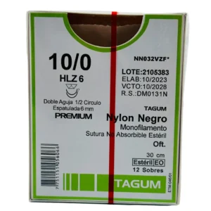 Sutura nylon 0-0 3/8 cortante | Caja c/12 Genérico