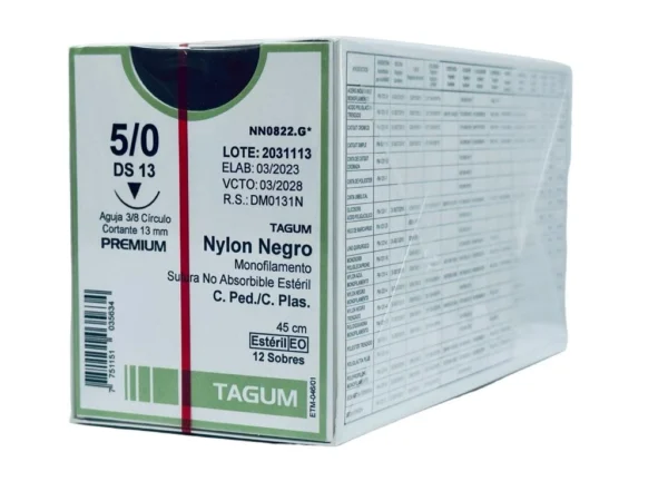 Sutura nylon 5-0 aguja 13 mm 3/8 cortante | Caja c/12 Genérico - Imagen 5
