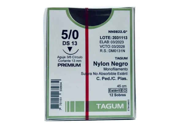 Sutura nylon 5-0 aguja 13 mm 3/8 cortante | Caja c/12 Genérico - Imagen 4