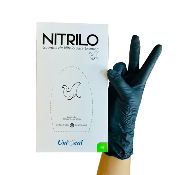 Guante Nitrilo Tex. N/Est.Med Neg Unisea - Imagen 2