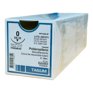 Sutura nylon aguja 25 mm 3/8 cortante | Caja c/12 Genérico