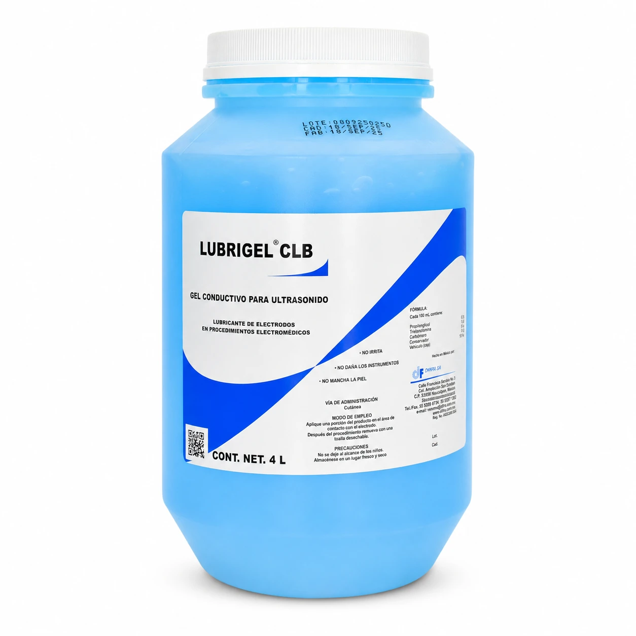 Diafra Lubrigel Clb Gel Conductivo Ultrasonido Galón 4 Litro