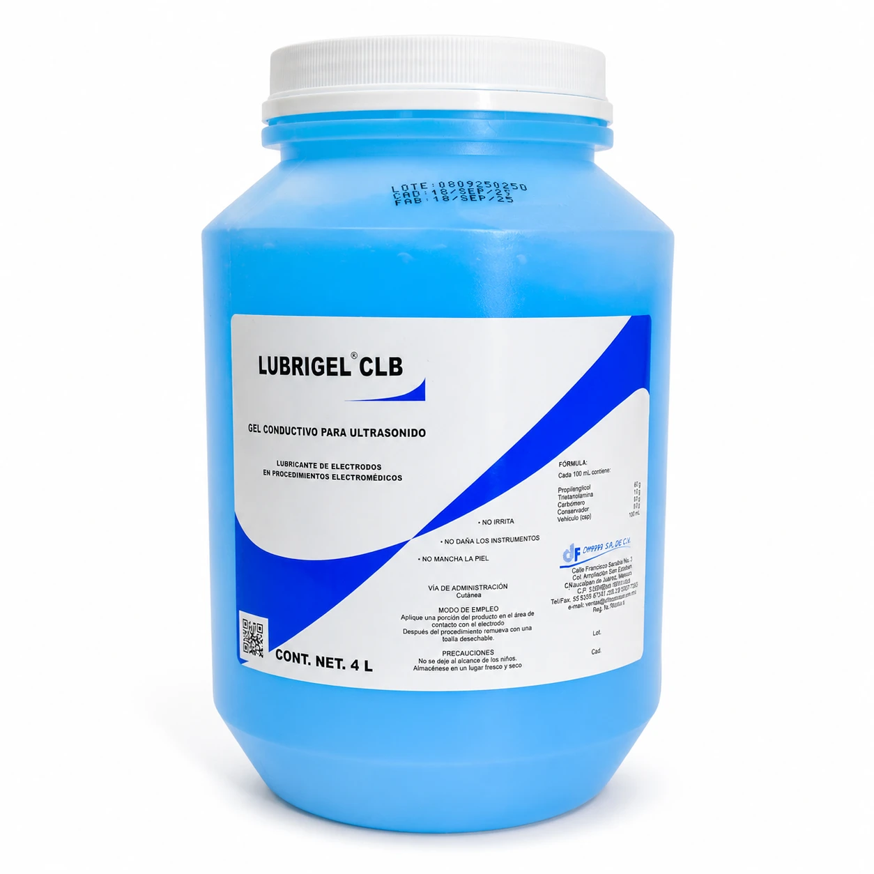 Diafra Lubrigel Clb Gel Conductivo Ultrasonido Galón 4 Litro - Imagen 2