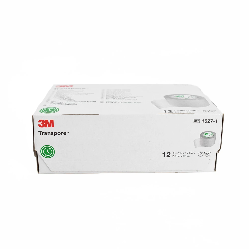 3M Transpore™ Cinta Quirúrgica Transparente 1” × 10 yds (2.5 cm × 9.1 m) 1caja con 12 Rollos - Imagen 4