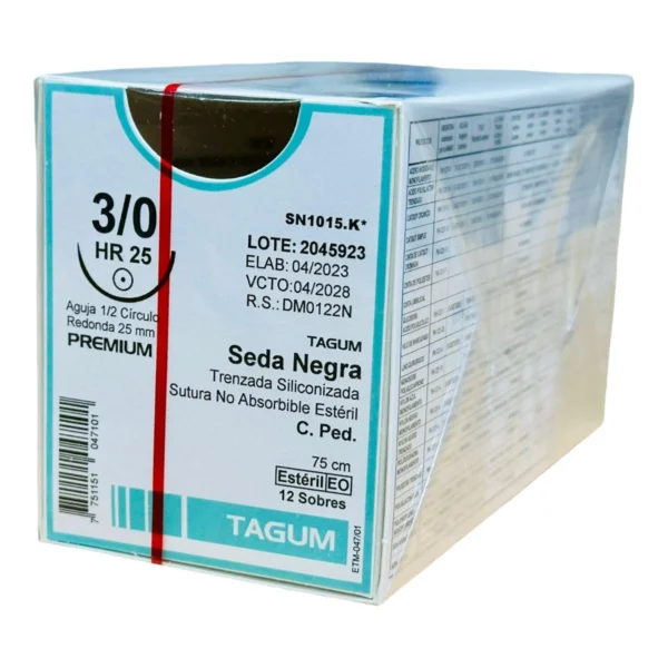 Seda Negra T.3-0,25Mm 1/2 Cir.Ah 75Cm Tg
