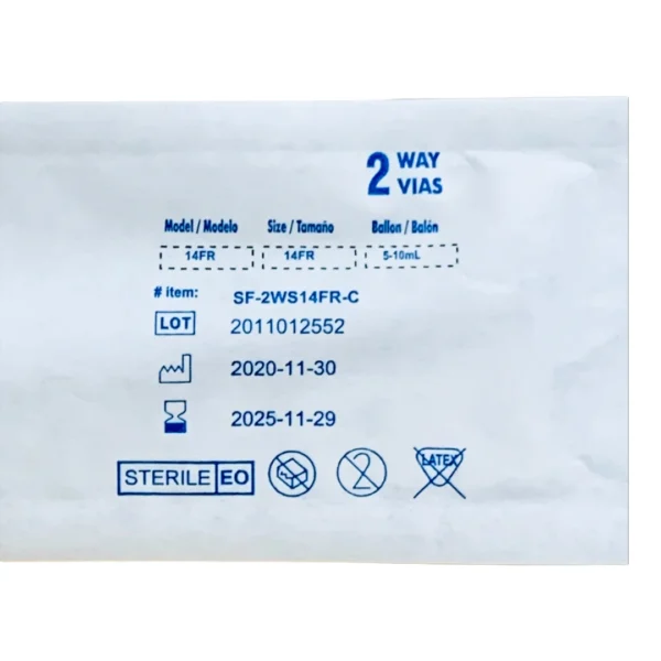 Sonda Foley 100% Silicon 14Fr 2V 5-10Ml - Imagen 2