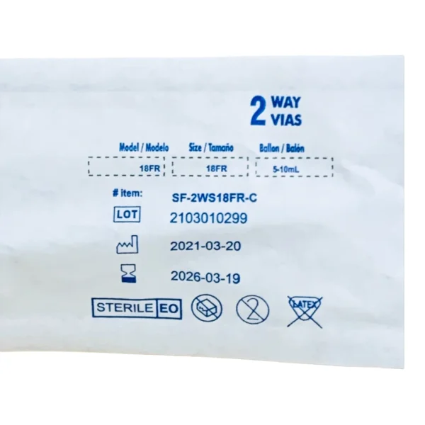 Sonda Foley 100% Silicon 18Fr 2V 5-10Ml - Imagen 3