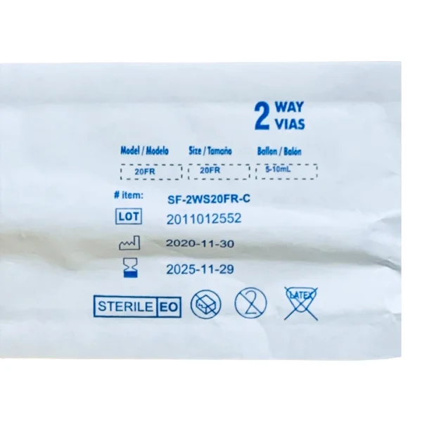 Sonda Foley 100% Silicon 20Fr 2V 5-10Ml - Imagen 4