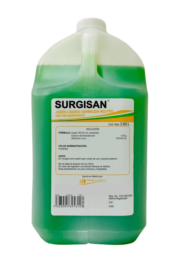Jabón quirúrgico 3.85 L | Antiséptico de uso hospitalario