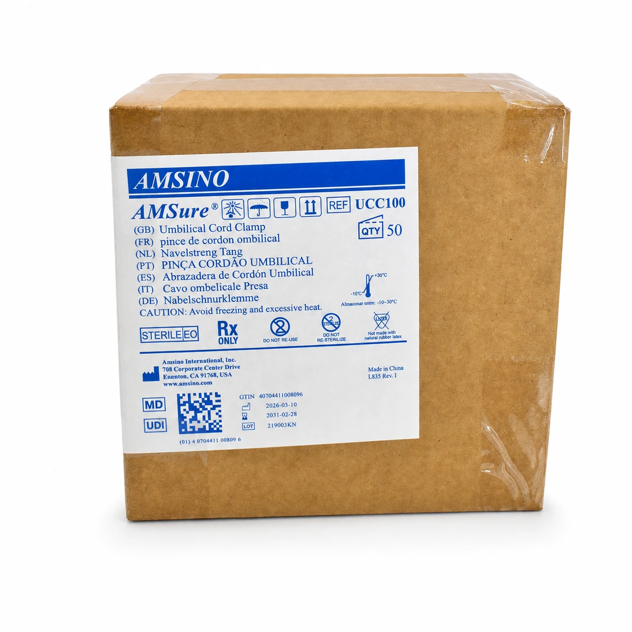 PINZA UMBILICAL AMSINO C/50