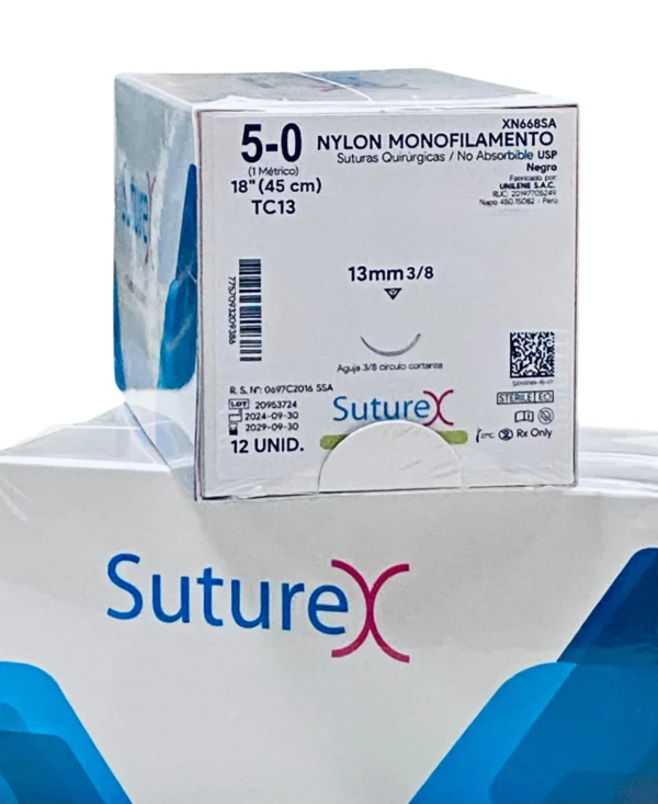 Sutura nylon 5-0 aguja 13 mm 3/8 cortante | Caja c/12 Genérico - Imagen 3