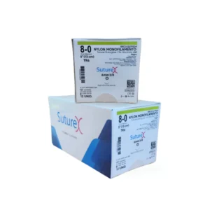 Sutura nylon 8-0 3/8 cortante | Caja c/12 Genérico
