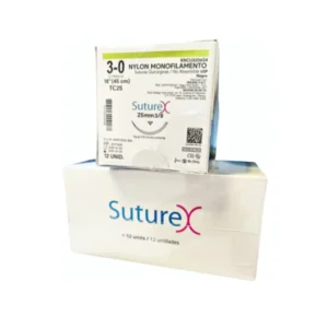 Sutura nylon 3-0 aguja 25 mm 3/8 cortante | Caja c/12 Genérico