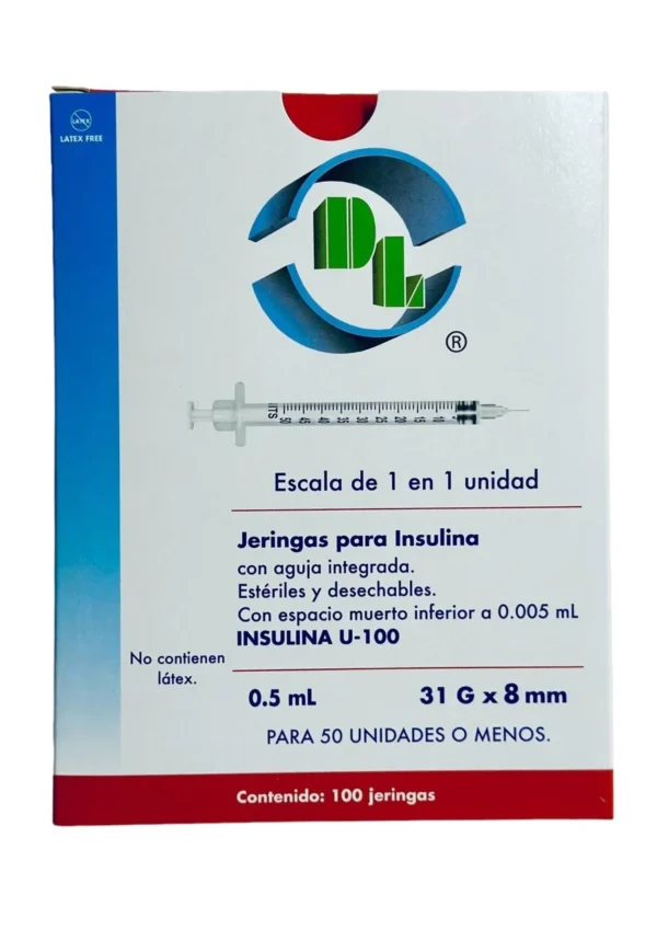 Jeringa 0.5Ml Insulina 31X08 C/100 Dl - Imagen 3