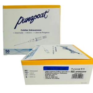 Catéter Intravenoso PunzoCat 22G x 1″ (25 mm) – Caja con 50 unidades